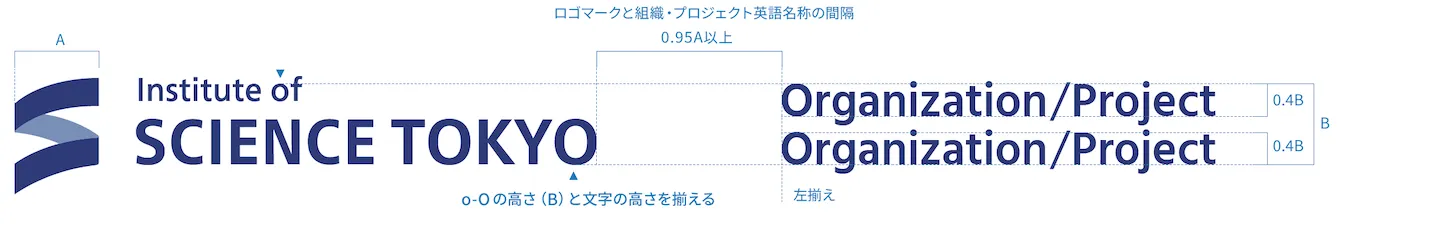 ロゴマーク基本形組織プロジェクト名称２行組英語併記基準